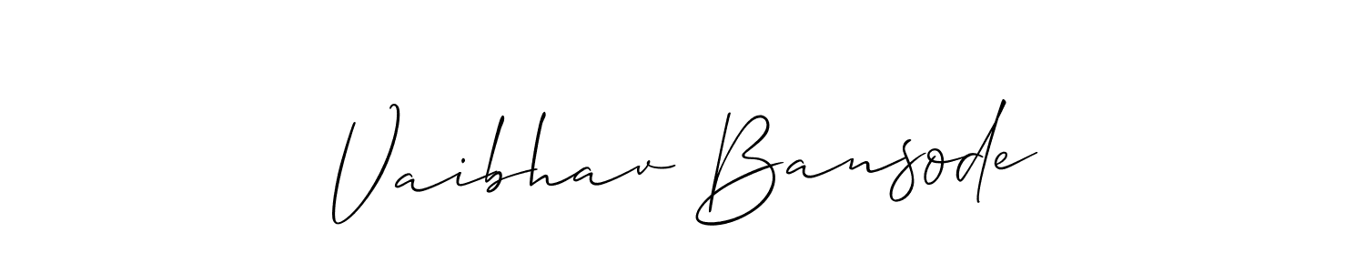 Similarly Allison_Script is the best handwritten signature design. Signature creator online .You can use it as an online autograph creator for name Vaibhav Bansode. Vaibhav Bansode signature style 2 images and pictures png
