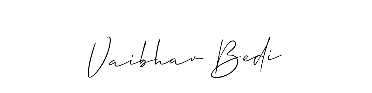 Vaibhav Bedi stylish signature style. Best Handwritten Sign (Allison_Script) for my name. Handwritten Signature Collection Ideas for my name Vaibhav Bedi. Vaibhav Bedi signature style 2 images and pictures png
