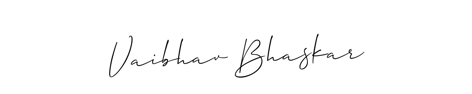 How to make Vaibhav Bhaskar name signature. Use Allison_Script style for creating short signs online. This is the latest handwritten sign. Vaibhav Bhaskar signature style 2 images and pictures png