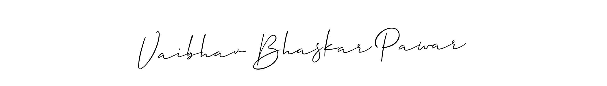 Also we have Vaibhav Bhaskar Pawar name is the best signature style. Create professional handwritten signature collection using Allison_Script autograph style. Vaibhav Bhaskar Pawar signature style 2 images and pictures png