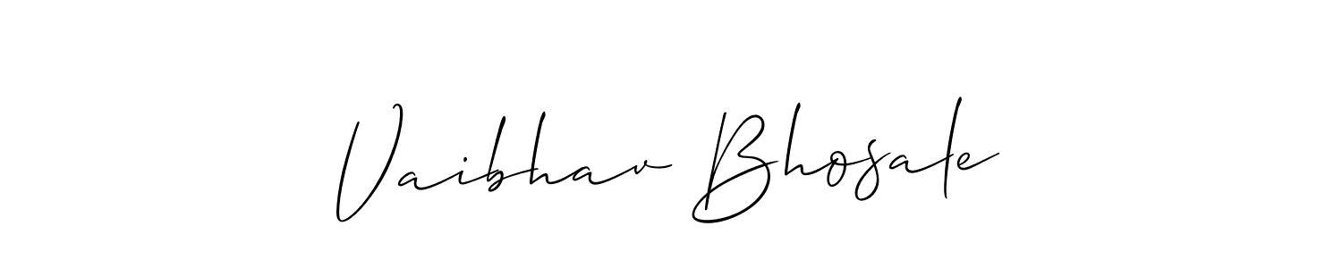 Make a beautiful signature design for name Vaibhav Bhosale. With this signature (Allison_Script) style, you can create a handwritten signature for free. Vaibhav Bhosale signature style 2 images and pictures png