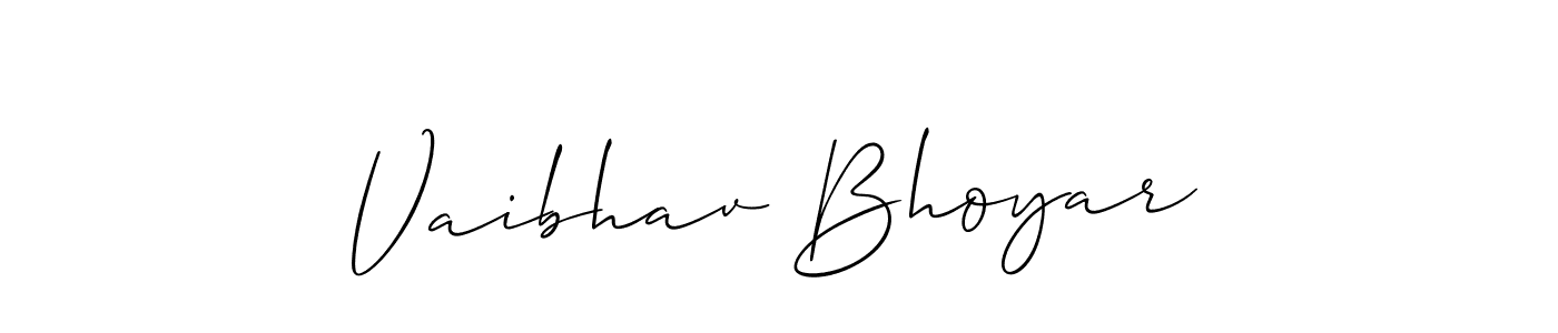 This is the best signature style for the Vaibhav Bhoyar name. Also you like these signature font (Allison_Script). Mix name signature. Vaibhav Bhoyar signature style 2 images and pictures png