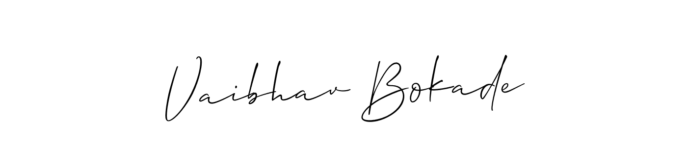 if you are searching for the best signature style for your name Vaibhav Bokade. so please give up your signature search. here we have designed multiple signature styles  using Allison_Script. Vaibhav Bokade signature style 2 images and pictures png