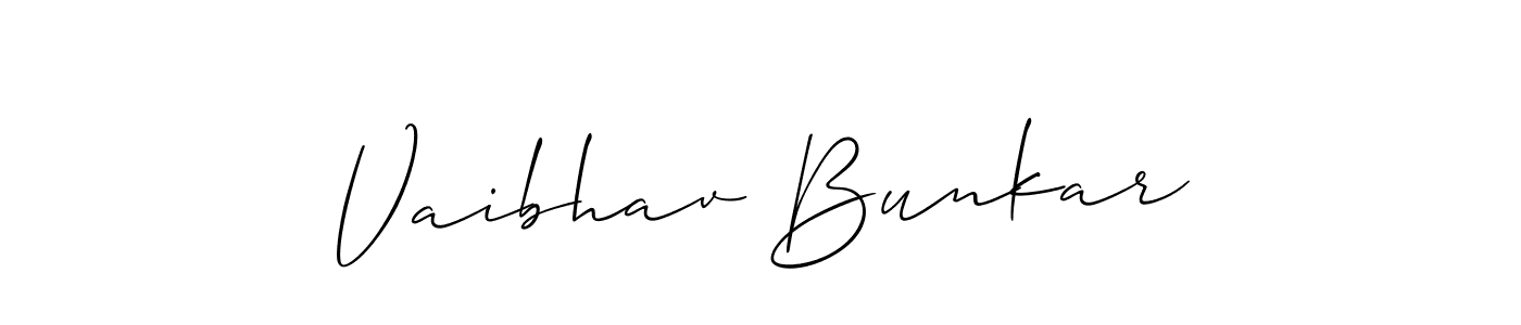 This is the best signature style for the Vaibhav Bunkar name. Also you like these signature font (Allison_Script). Mix name signature. Vaibhav Bunkar signature style 2 images and pictures png
