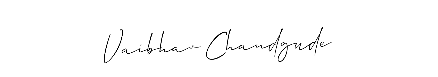 Make a beautiful signature design for name Vaibhav Chandgude. With this signature (Allison_Script) style, you can create a handwritten signature for free. Vaibhav Chandgude signature style 2 images and pictures png