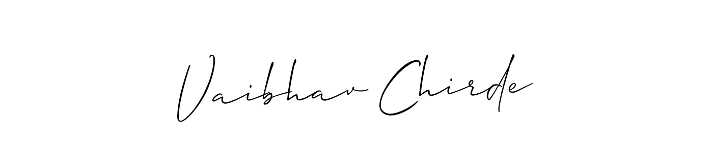 Use a signature maker to create a handwritten signature online. With this signature software, you can design (Allison_Script) your own signature for name Vaibhav Chirde. Vaibhav Chirde signature style 2 images and pictures png