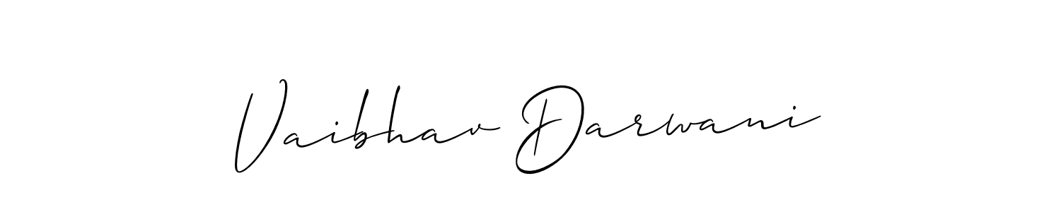 Make a beautiful signature design for name Vaibhav Darwani. With this signature (Allison_Script) style, you can create a handwritten signature for free. Vaibhav Darwani signature style 2 images and pictures png