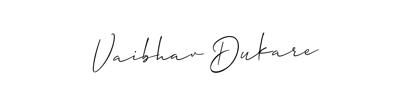 How to make Vaibhav Dukare signature? Allison_Script is a professional autograph style. Create handwritten signature for Vaibhav Dukare name. Vaibhav Dukare signature style 2 images and pictures png