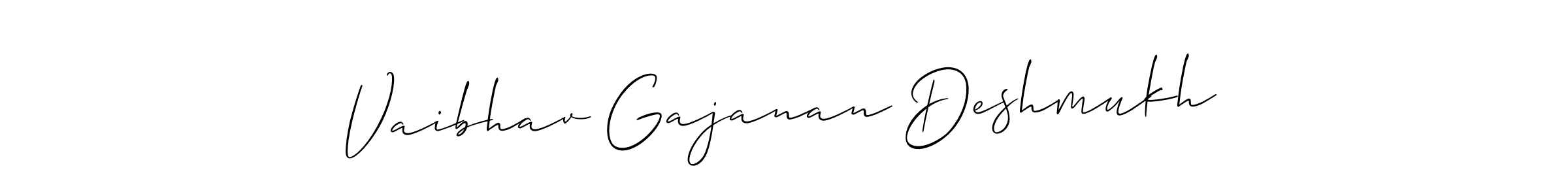 The best way (Allison_Script) to make a short signature is to pick only two or three words in your name. The name Vaibhav Gajanan Deshmukh include a total of six letters. For converting this name. Vaibhav Gajanan Deshmukh signature style 2 images and pictures png