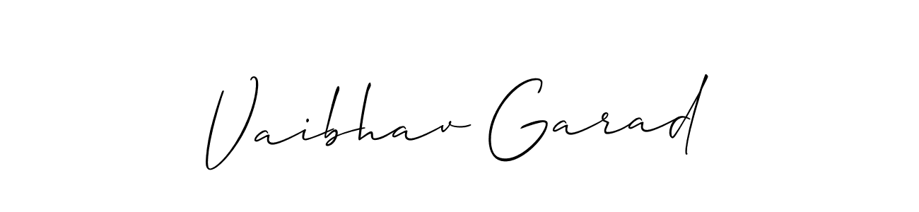 The best way (Allison_Script) to make a short signature is to pick only two or three words in your name. The name Vaibhav Garad include a total of six letters. For converting this name. Vaibhav Garad signature style 2 images and pictures png