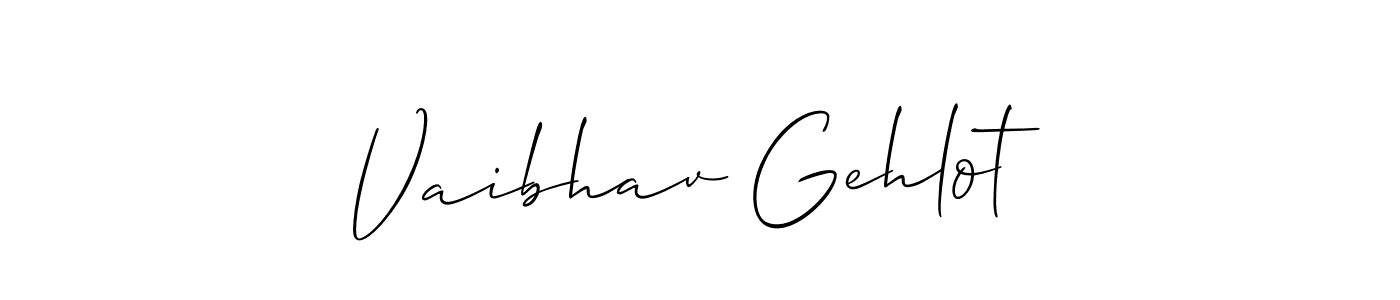 How to Draw Vaibhav Gehlot signature style? Allison_Script is a latest design signature styles for name Vaibhav Gehlot. Vaibhav Gehlot signature style 2 images and pictures png