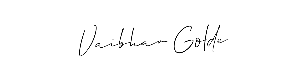 if you are searching for the best signature style for your name Vaibhav Golde. so please give up your signature search. here we have designed multiple signature styles  using Allison_Script. Vaibhav Golde signature style 2 images and pictures png