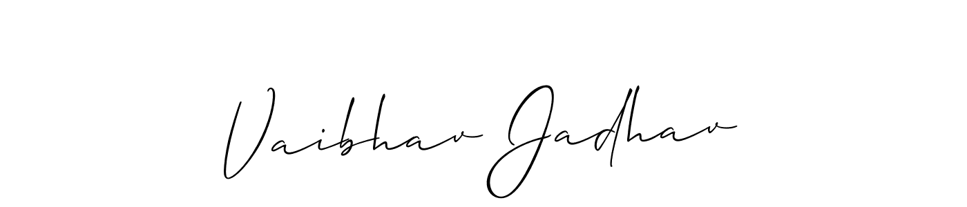 Vaibhav Jadhav stylish signature style. Best Handwritten Sign (Allison_Script) for my name. Handwritten Signature Collection Ideas for my name Vaibhav Jadhav. Vaibhav Jadhav signature style 2 images and pictures png