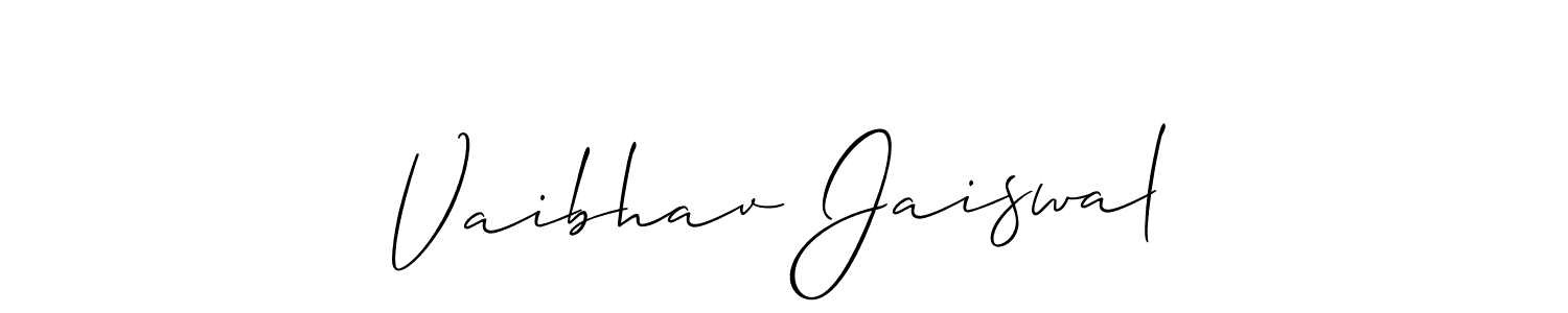 You should practise on your own different ways (Allison_Script) to write your name (Vaibhav Jaiswal) in signature. don't let someone else do it for you. Vaibhav Jaiswal signature style 2 images and pictures png