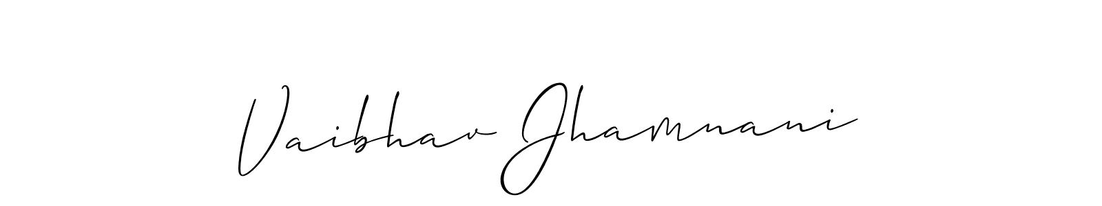 Similarly Allison_Script is the best handwritten signature design. Signature creator online .You can use it as an online autograph creator for name Vaibhav Jhamnani. Vaibhav Jhamnani signature style 2 images and pictures png