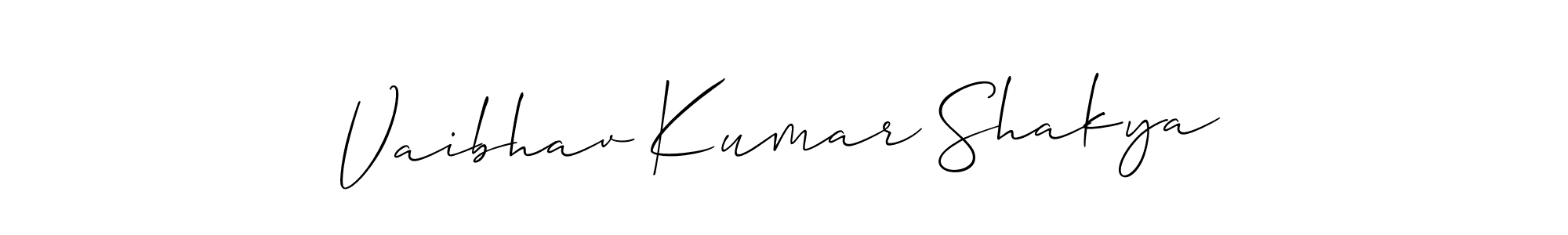 You should practise on your own different ways (Allison_Script) to write your name (Vaibhav Kumar Shakya) in signature. don't let someone else do it for you. Vaibhav Kumar Shakya signature style 2 images and pictures png