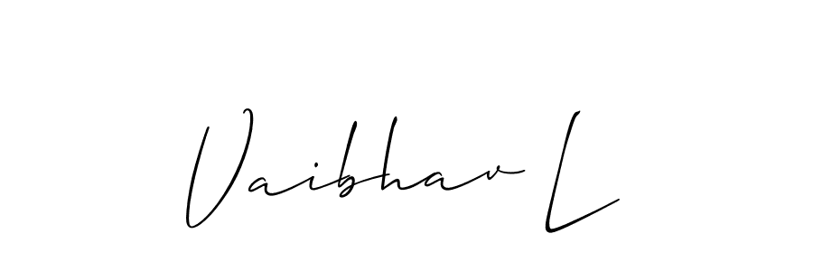 This is the best signature style for the Vaibhav L name. Also you like these signature font (Allison_Script). Mix name signature. Vaibhav L signature style 2 images and pictures png