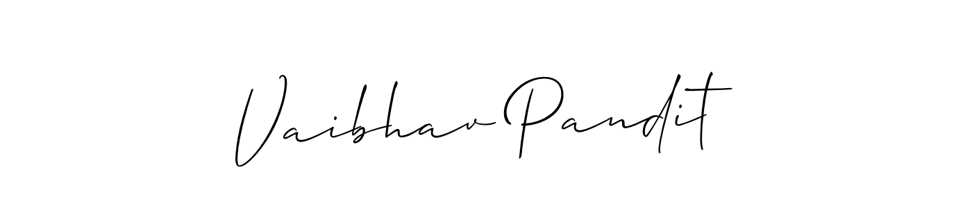 You should practise on your own different ways (Allison_Script) to write your name (Vaibhav Pandit) in signature. don't let someone else do it for you. Vaibhav Pandit signature style 2 images and pictures png