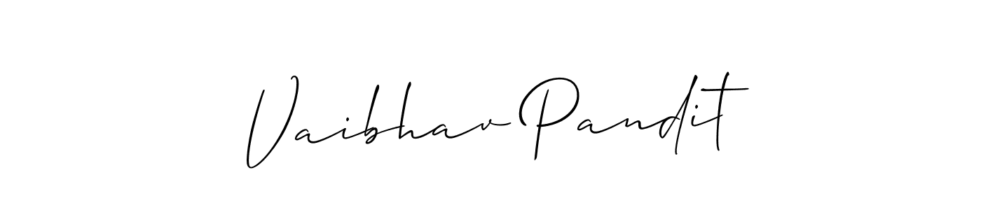 You should practise on your own different ways (Allison_Script) to write your name (Vaibhav Pandit) in signature. don't let someone else do it for you. Vaibhav Pandit signature style 2 images and pictures png