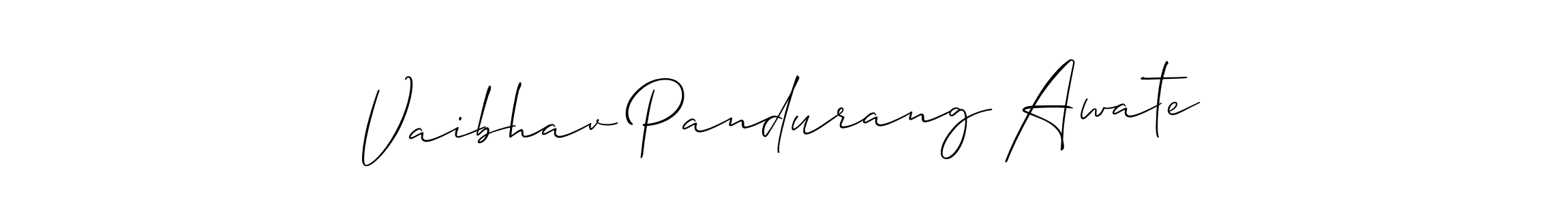 This is the best signature style for the Vaibhav Pandurang Awate name. Also you like these signature font (Allison_Script). Mix name signature. Vaibhav Pandurang Awate signature style 2 images and pictures png