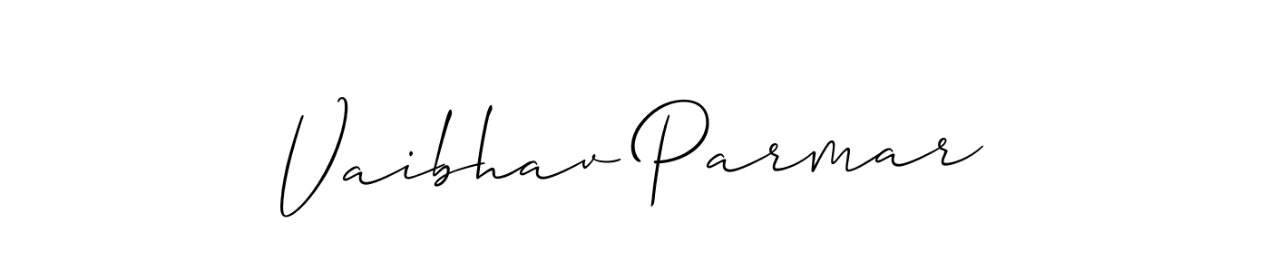 Create a beautiful signature design for name Vaibhav Parmar. With this signature (Allison_Script) fonts, you can make a handwritten signature for free. Vaibhav Parmar signature style 2 images and pictures png