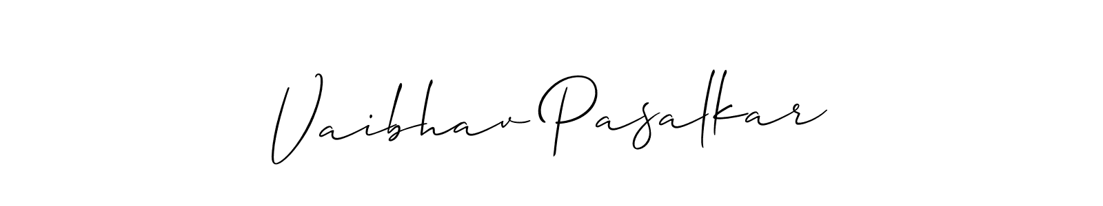 Vaibhav Pasalkar stylish signature style. Best Handwritten Sign (Allison_Script) for my name. Handwritten Signature Collection Ideas for my name Vaibhav Pasalkar. Vaibhav Pasalkar signature style 2 images and pictures png
