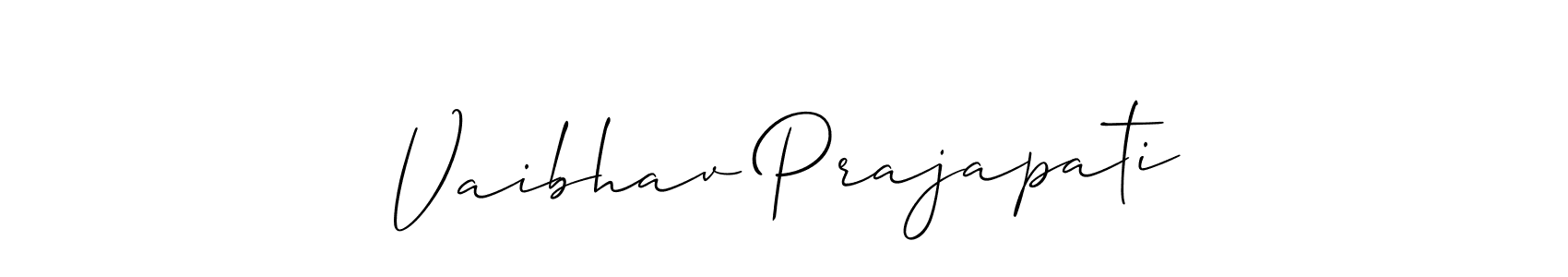 Make a short Vaibhav Prajapati signature style. Manage your documents anywhere anytime using Allison_Script. Create and add eSignatures, submit forms, share and send files easily. Vaibhav Prajapati signature style 2 images and pictures png