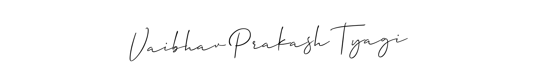 How to make Vaibhav Prakash Tyagi name signature. Use Allison_Script style for creating short signs online. This is the latest handwritten sign. Vaibhav Prakash Tyagi signature style 2 images and pictures png
