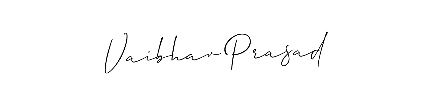 This is the best signature style for the Vaibhav Prasad name. Also you like these signature font (Allison_Script). Mix name signature. Vaibhav Prasad signature style 2 images and pictures png