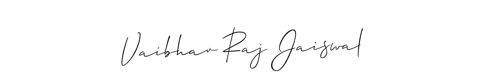 Also we have Vaibhav Raj Jaiswal name is the best signature style. Create professional handwritten signature collection using Allison_Script autograph style. Vaibhav Raj Jaiswal signature style 2 images and pictures png