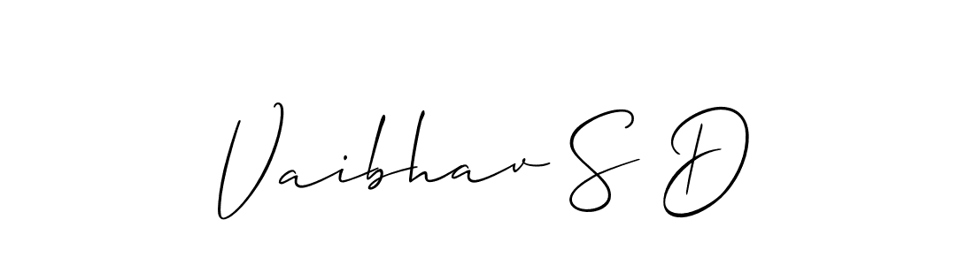 Allison_Script is a professional signature style that is perfect for those who want to add a touch of class to their signature. It is also a great choice for those who want to make their signature more unique. Get Vaibhav S D name to fancy signature for free. Vaibhav S D signature style 2 images and pictures png