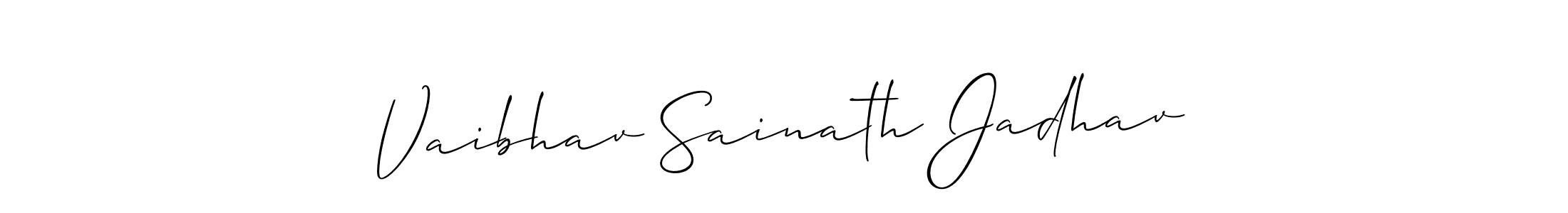 if you are searching for the best signature style for your name Vaibhav Sainath Jadhav. so please give up your signature search. here we have designed multiple signature styles  using Allison_Script. Vaibhav Sainath Jadhav signature style 2 images and pictures png