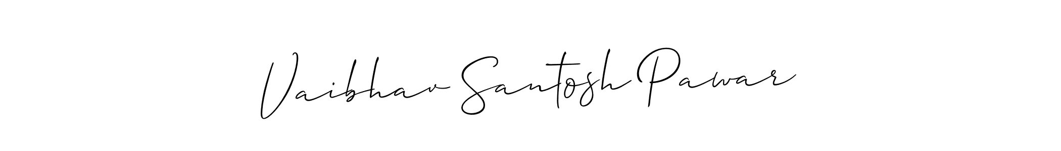 if you are searching for the best signature style for your name Vaibhav Santosh Pawar. so please give up your signature search. here we have designed multiple signature styles  using Allison_Script. Vaibhav Santosh Pawar signature style 2 images and pictures png