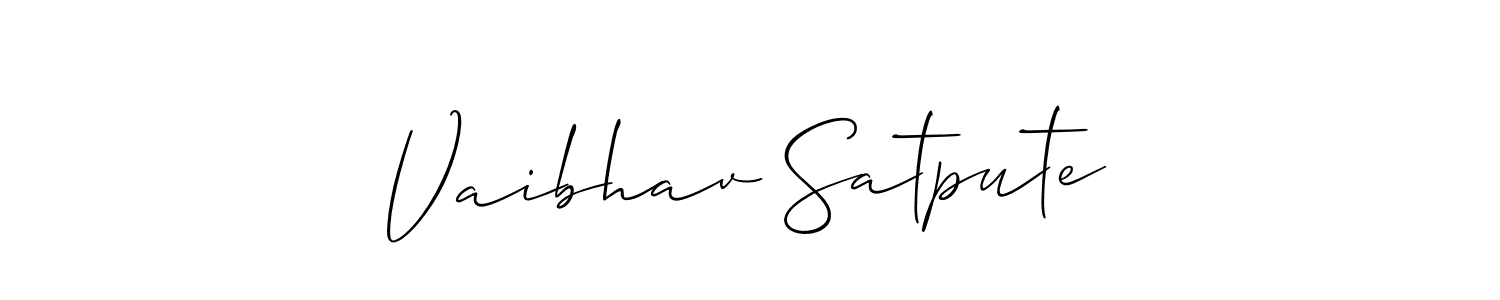 Allison_Script is a professional signature style that is perfect for those who want to add a touch of class to their signature. It is also a great choice for those who want to make their signature more unique. Get Vaibhav Satpute name to fancy signature for free. Vaibhav Satpute signature style 2 images and pictures png