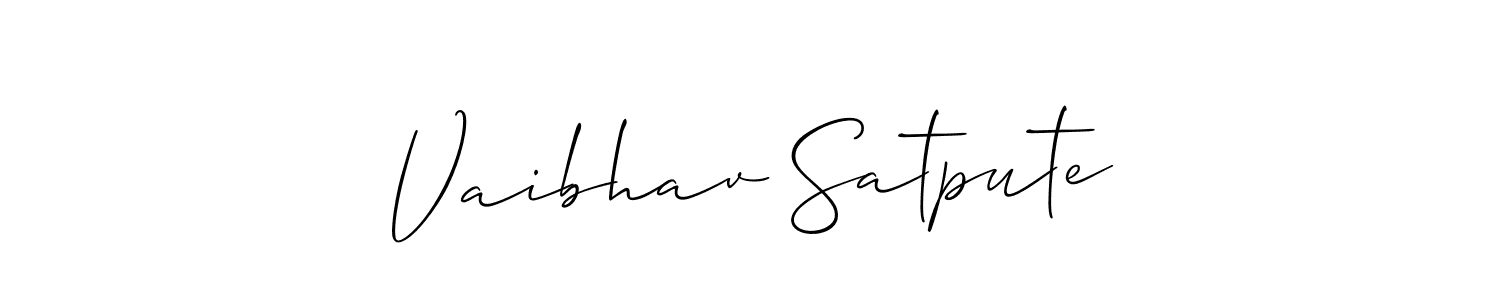 Allison_Script is a professional signature style that is perfect for those who want to add a touch of class to their signature. It is also a great choice for those who want to make their signature more unique. Get Vaibhav Satpute name to fancy signature for free. Vaibhav Satpute signature style 2 images and pictures png