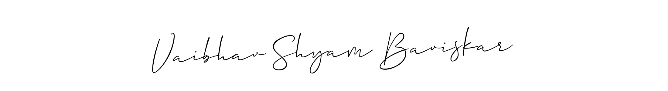 Make a beautiful signature design for name Vaibhav Shyam Baviskar. With this signature (Allison_Script) style, you can create a handwritten signature for free. Vaibhav Shyam Baviskar signature style 2 images and pictures png