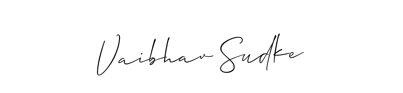 Allison_Script is a professional signature style that is perfect for those who want to add a touch of class to their signature. It is also a great choice for those who want to make their signature more unique. Get Vaibhav Sudke name to fancy signature for free. Vaibhav Sudke signature style 2 images and pictures png