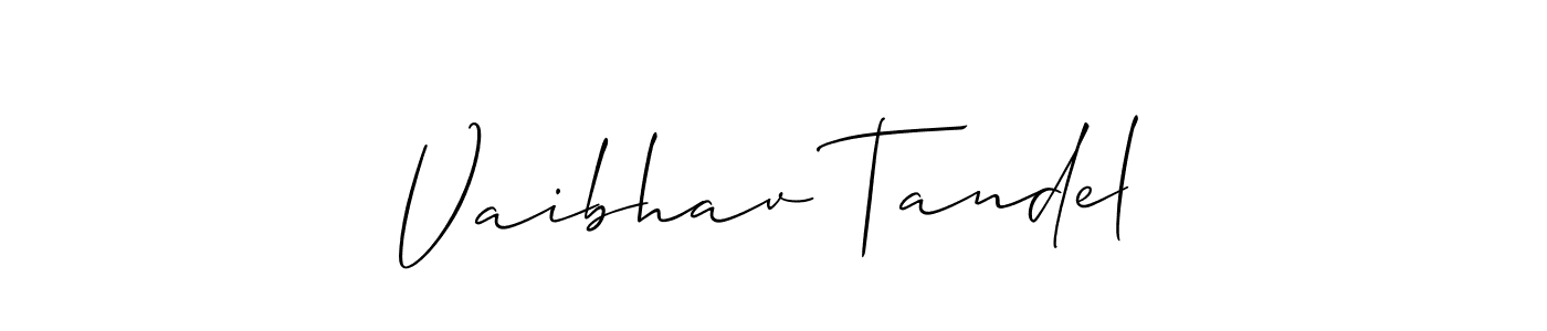 Make a beautiful signature design for name Vaibhav Tandel. With this signature (Allison_Script) style, you can create a handwritten signature for free. Vaibhav Tandel signature style 2 images and pictures png