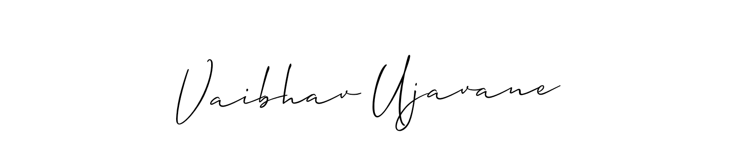 Make a beautiful signature design for name Vaibhav Ujavane. With this signature (Allison_Script) style, you can create a handwritten signature for free. Vaibhav Ujavane signature style 2 images and pictures png