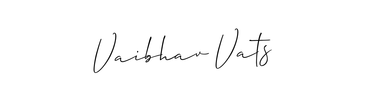 Vaibhav Vats stylish signature style. Best Handwritten Sign (Allison_Script) for my name. Handwritten Signature Collection Ideas for my name Vaibhav Vats. Vaibhav Vats signature style 2 images and pictures png