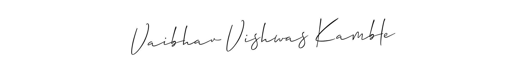 Design your own signature with our free online signature maker. With this signature software, you can create a handwritten (Allison_Script) signature for name Vaibhav Vishwas Kamble. Vaibhav Vishwas Kamble signature style 2 images and pictures png