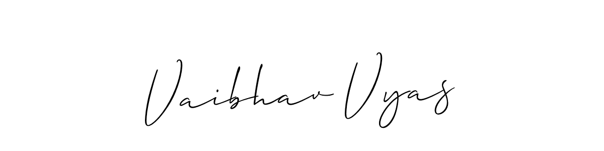 Also we have Vaibhav Vyas name is the best signature style. Create professional handwritten signature collection using Allison_Script autograph style. Vaibhav Vyas signature style 2 images and pictures png