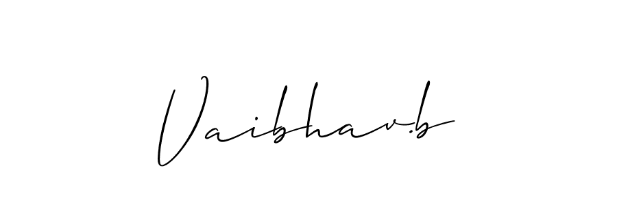 It looks lik you need a new signature style for name Vaibhav.b. Design unique handwritten (Allison_Script) signature with our free signature maker in just a few clicks. Vaibhav.b signature style 2 images and pictures png