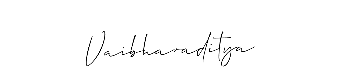 Create a beautiful signature design for name Vaibhavaditya. With this signature (Allison_Script) fonts, you can make a handwritten signature for free. Vaibhavaditya signature style 2 images and pictures png