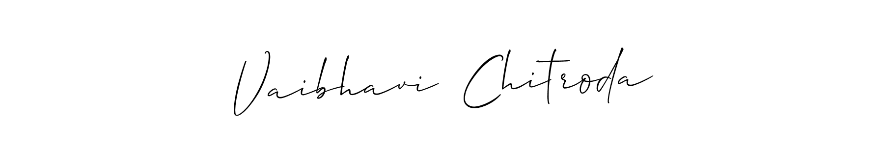 It looks lik you need a new signature style for name Vaibhavi  Chitroda. Design unique handwritten (Allison_Script) signature with our free signature maker in just a few clicks. Vaibhavi  Chitroda signature style 2 images and pictures png