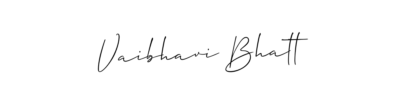 How to make Vaibhavi Bhatt signature? Allison_Script is a professional autograph style. Create handwritten signature for Vaibhavi Bhatt name. Vaibhavi Bhatt signature style 2 images and pictures png