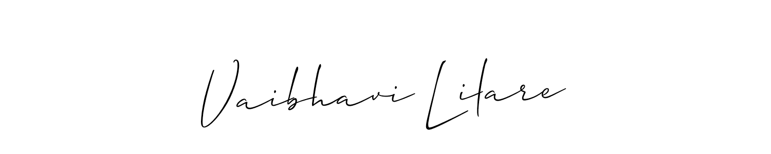 How to make Vaibhavi Lilare name signature. Use Allison_Script style for creating short signs online. This is the latest handwritten sign. Vaibhavi Lilare signature style 2 images and pictures png
