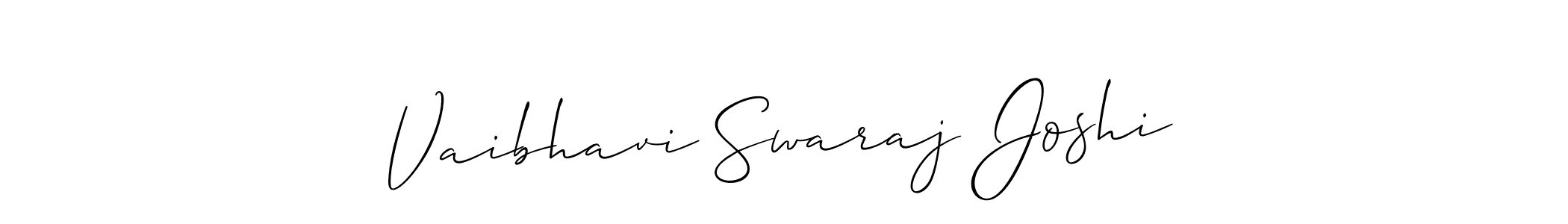 The best way (Allison_Script) to make a short signature is to pick only two or three words in your name. The name Vaibhavi Swaraj Joshi include a total of six letters. For converting this name. Vaibhavi Swaraj Joshi signature style 2 images and pictures png