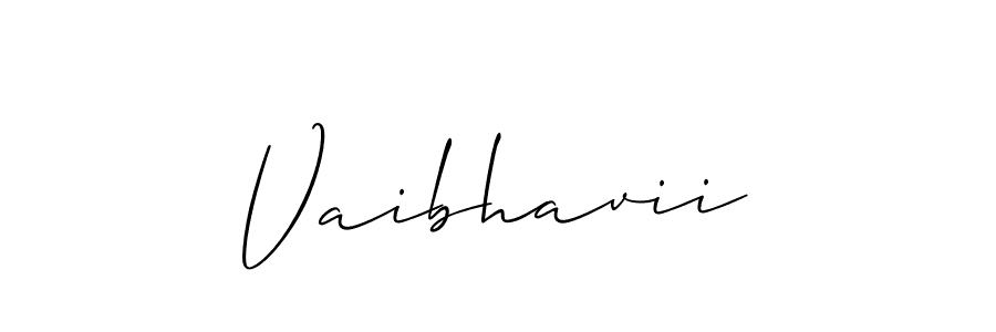 The best way (Allison_Script) to make a short signature is to pick only two or three words in your name. The name Vaibhavii include a total of six letters. For converting this name. Vaibhavii signature style 2 images and pictures png