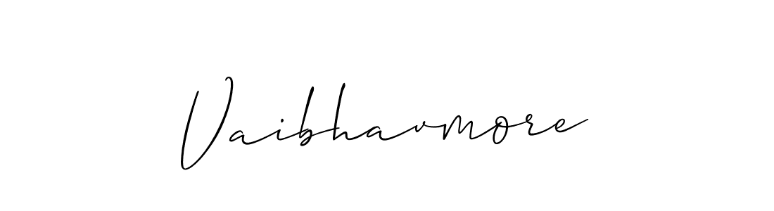 Create a beautiful signature design for name Vaibhavmore. With this signature (Allison_Script) fonts, you can make a handwritten signature for free. Vaibhavmore signature style 2 images and pictures png